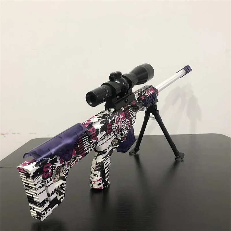 Escudo ejeção bala macia bala bala suave eva sniper rifle manual de carregamento preto e vermelho arma brinquedo menino cs combate