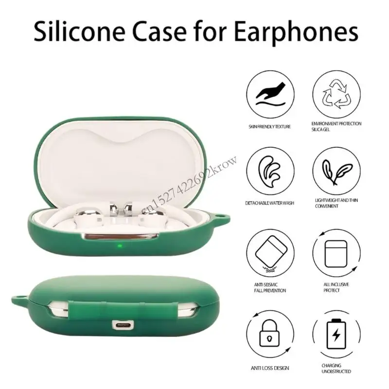 Earphone Cover Shockproof Wrap Case Skin Antiscratch Guard Washable Silicone Housing Shell Enhances Grip for QCY Crossky R70
