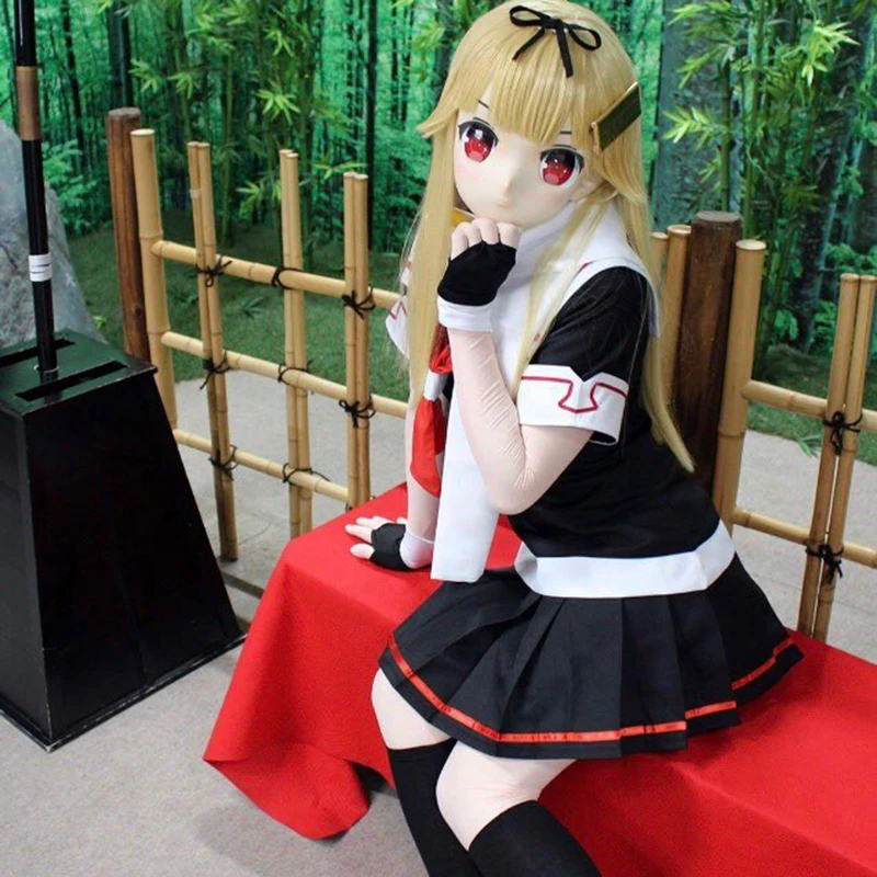 (KMA02)Top Quality Handmade Female Resin Cosplay Japanese Role Play Crossdresser Doll Transgender Kigurumi Mask Made in Japan