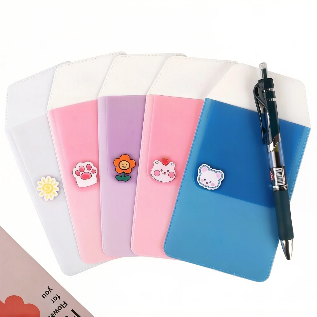 2026 New Design 1 Piece Cute Anime Bear Heart Water-proof PVC Nurse Doctor Pen Bag Pocket Protector Pen Pouch Pen Organizer