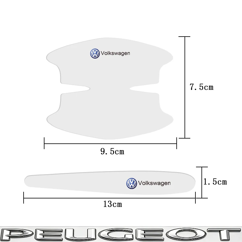Schutzaufkleber für Autotürgriffmulden, Antikollisionsstreifen für VW Golf Tiguan T-Roc Polo Passat ID.4 T-Cross ID.3 Taigo ID.7 – Detail 6