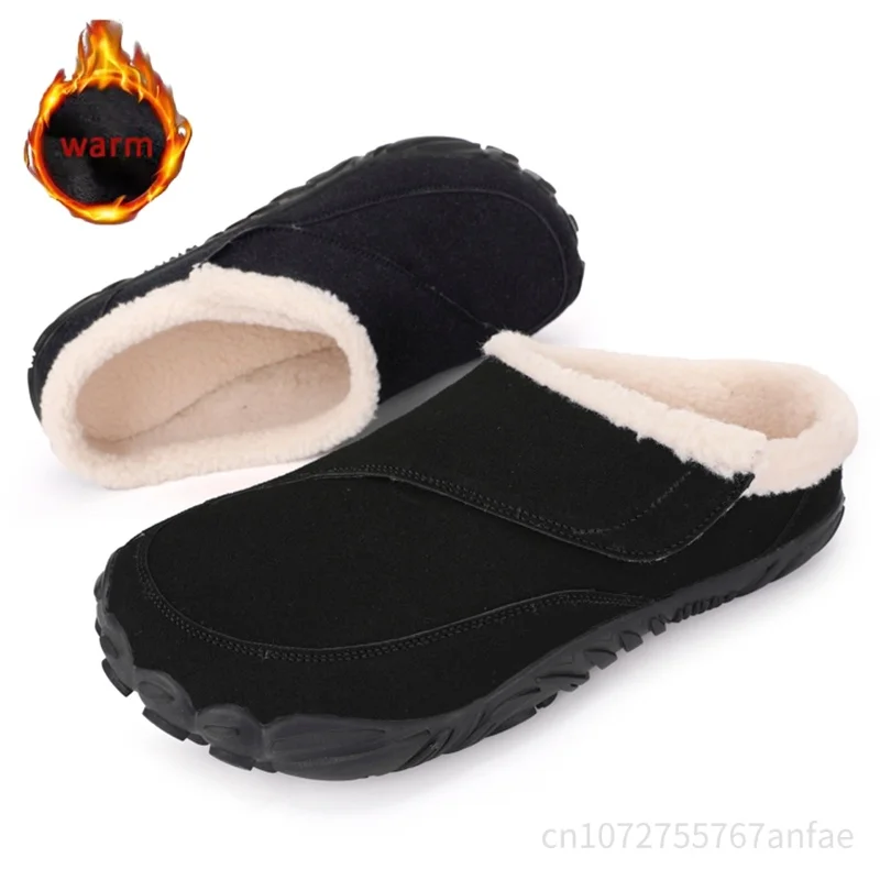 Couple Slippers Winter Warm Plush Comfortable House Indoor Bedroom Cotton Shoes Suede Sewing Casual Slippers Cozy Fleece Shoes