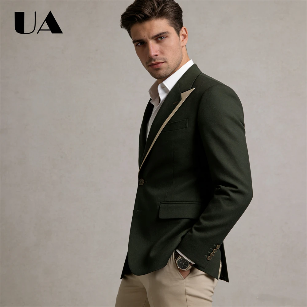 سترة بدلة ذكية غير رسمية للرجال من XXS إلى 7XL، سترة بدلة كبيرة للرجال بزر واحد مصممة خصيصًا للعشاء بتصميم حديث #2