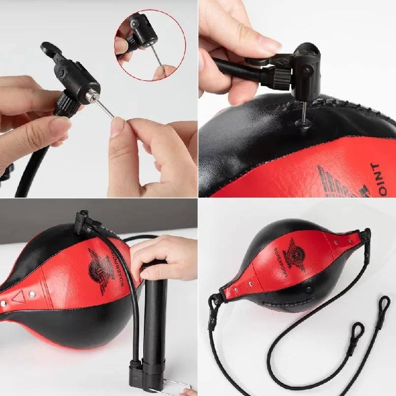 Hanging Boxing Speed Ball with Elastic Ropes Double End Punching Bag Pear Shaped Reflex Ball for Home Training Dodge Practice