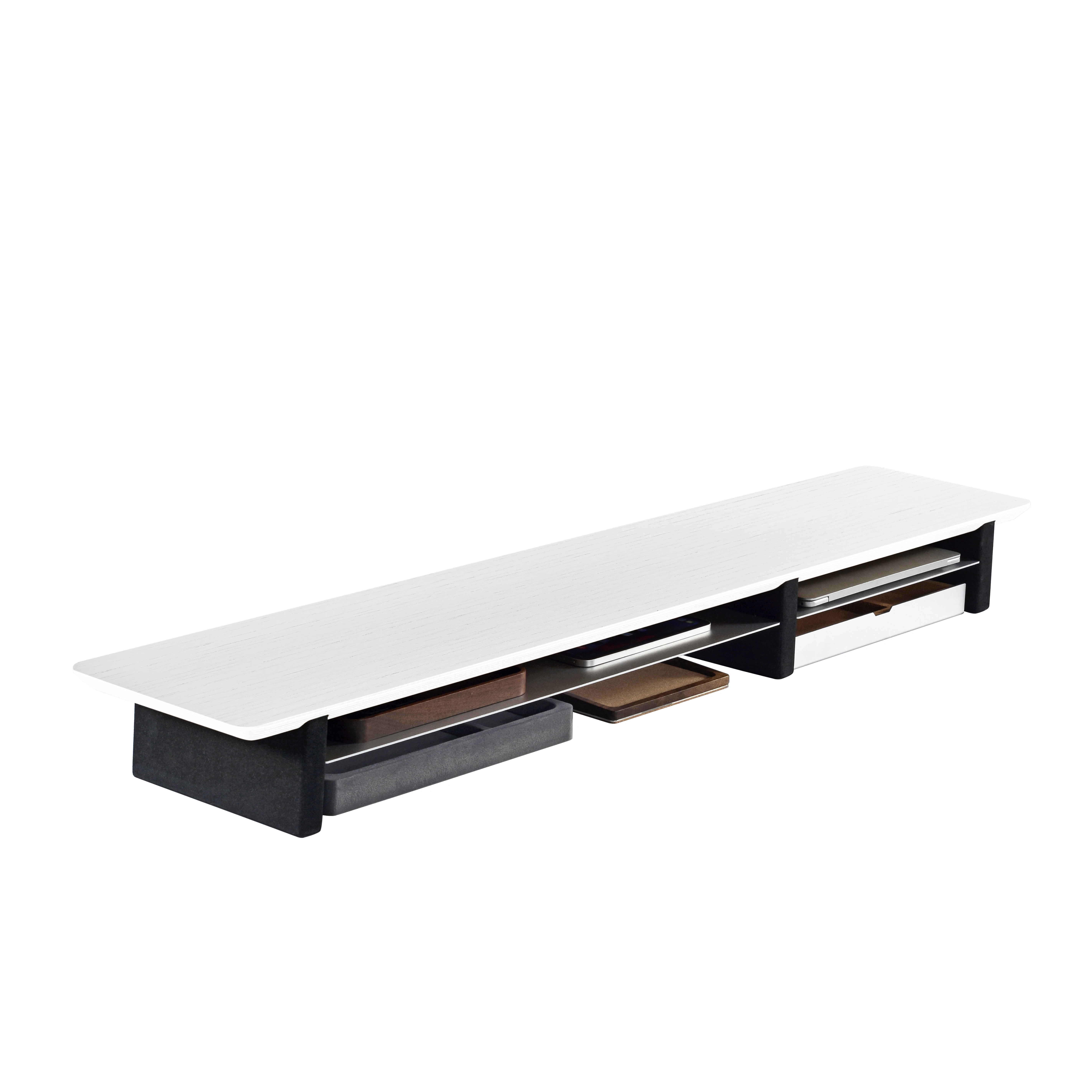 Walnut Wood Monitor Stand Portable Dual Riser for Desk, Home Office Living Room School