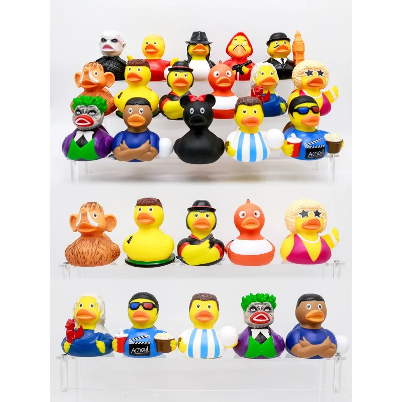 จํานวนมากเป็ดยางว่ายน้ําอุปกรณ์อาบน้ํา Action Figures ของเล่นตุ๊กตา Kawaii รวบรวมตกแต่งเด็กของขวัญ