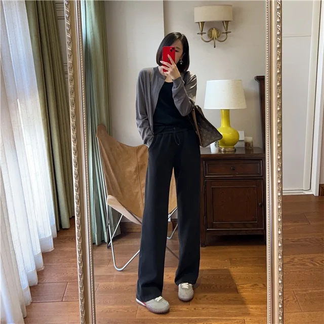 

Брюки для йоги Bla с высокой талией, прямые повседневные брюки, женские эластичные спортивные штаны для похудения, длинные брюки, весна-осень, новинка...