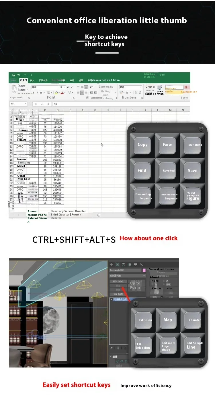 Coidea BT54 Wireless Switch Mini Keyboard Gamer Design Bluetooth 54key/35key Office Game Multimedia Keyboard Customized Gift