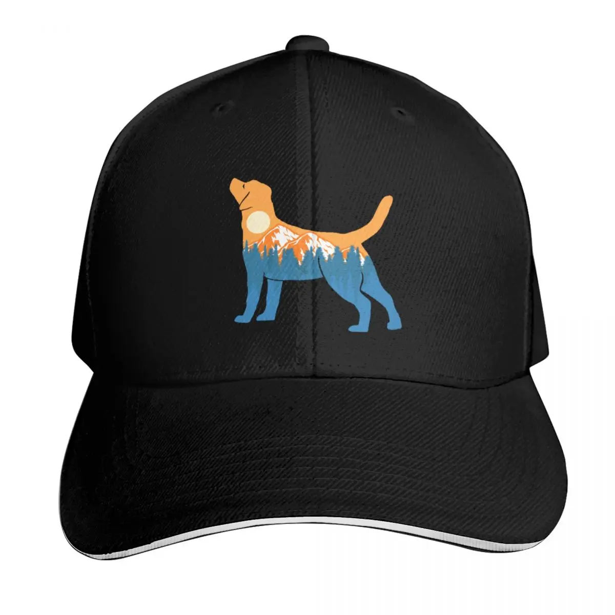 labrador Dog Silhouette Sunset Nature Mountain Gift Baseball Cap Men Women Casual Summer Sport Sun Cap