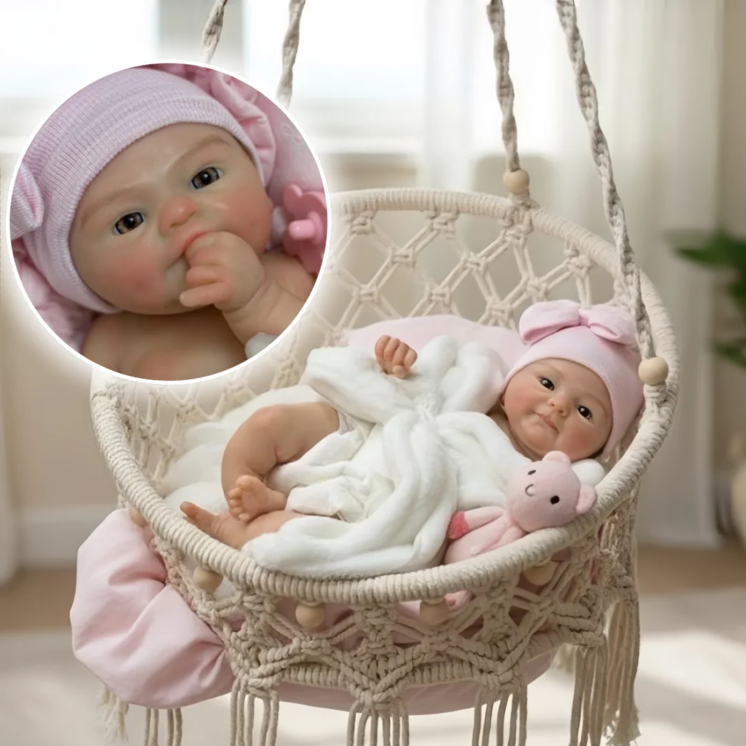 13Inch Washable& Open Mouth Coco Bebe Reborn Silicone Girl Doll With Handmade Painted Skin Soft Flexible Newborn Silicone Doll