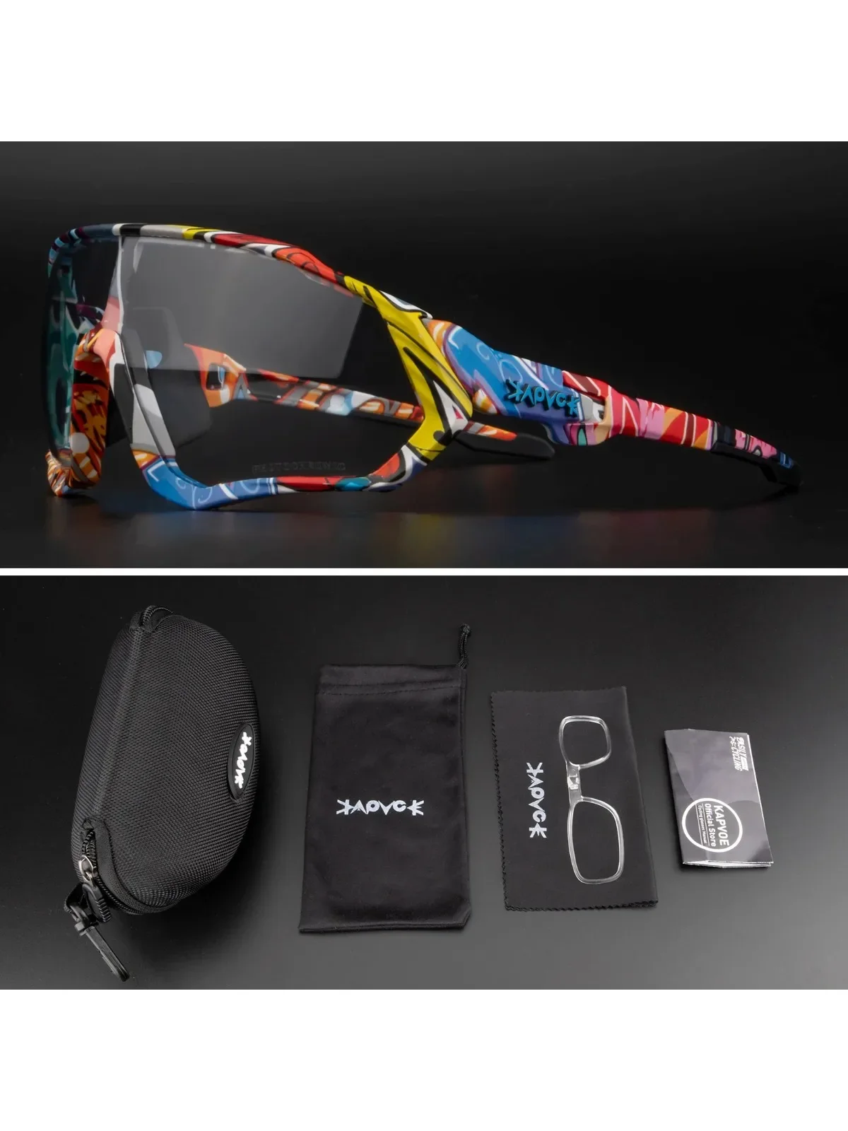 AliExpress kapvoe Kapvoe Photochromic Cycling Sunglasses for Men Women Sport Road MTB Mountain Bike Bicycle Glasses UV400 Glasses Eyewear Goggle