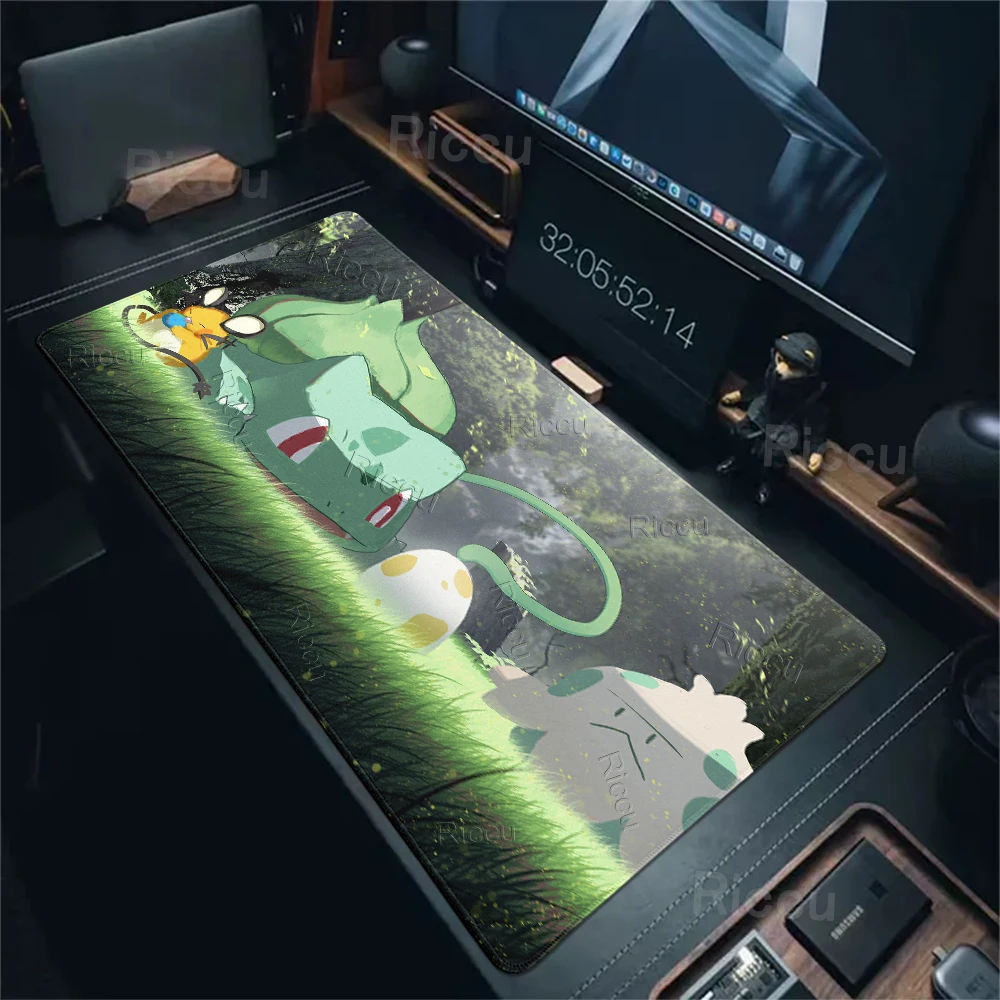 Pokemons Bulbasaur Mouse Pads Gamer PC Computer Large Extended Anime Desk Mats Computer Mechanical Keyboard Rubber Non-slip Rugs