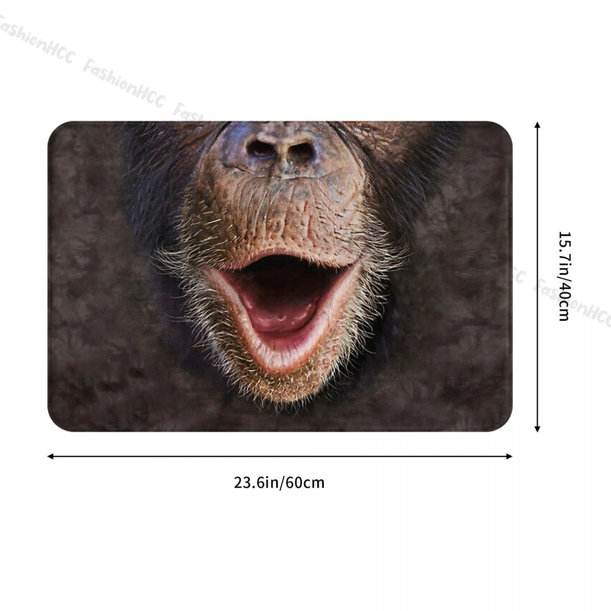 3D Three Dimensional Non-slip Doormat Cute Animal Happy Chimp- Monkey Face Gift Bath Kitchen Mat Prayer Carpet Home Modern Decor