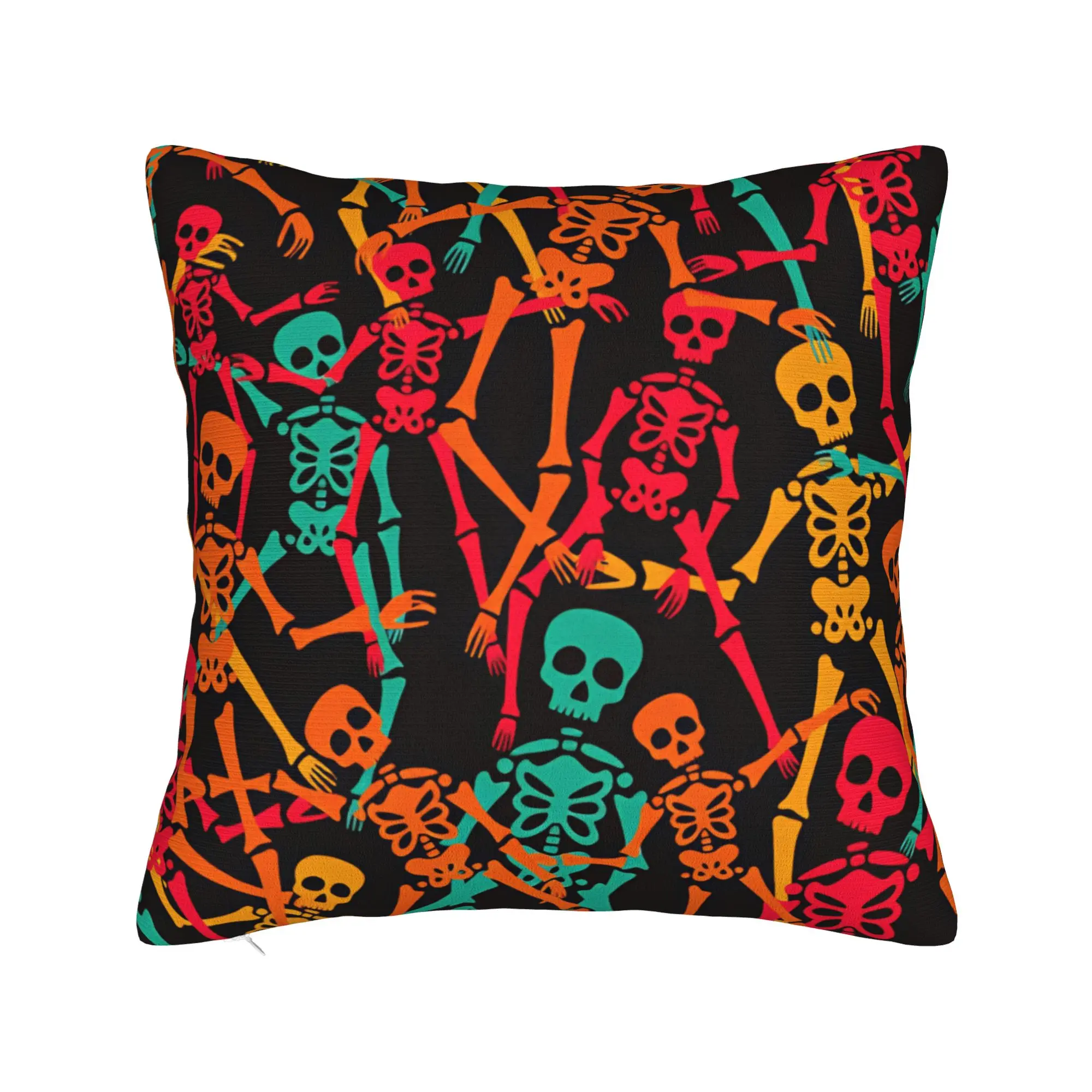 Pillow Cover Neon Gradient Ghost Halloween Seamless Pattern  Novelty Pillow Case For Chair Sofa Home Decor Pillowcases