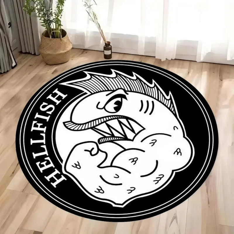 

Muscle Fish Pattern Round Carpet Children Bedroom Decor Area Rugs Living Room Decoration Home Sofa Hallway Circular Floor Mat