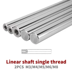 Linear shaft OD8/10/12/16/20mm Length100-550mm with One end of M3/M4/M5/M8 thread hole depth of 8-16mm Chromed Harden Rod Shaft