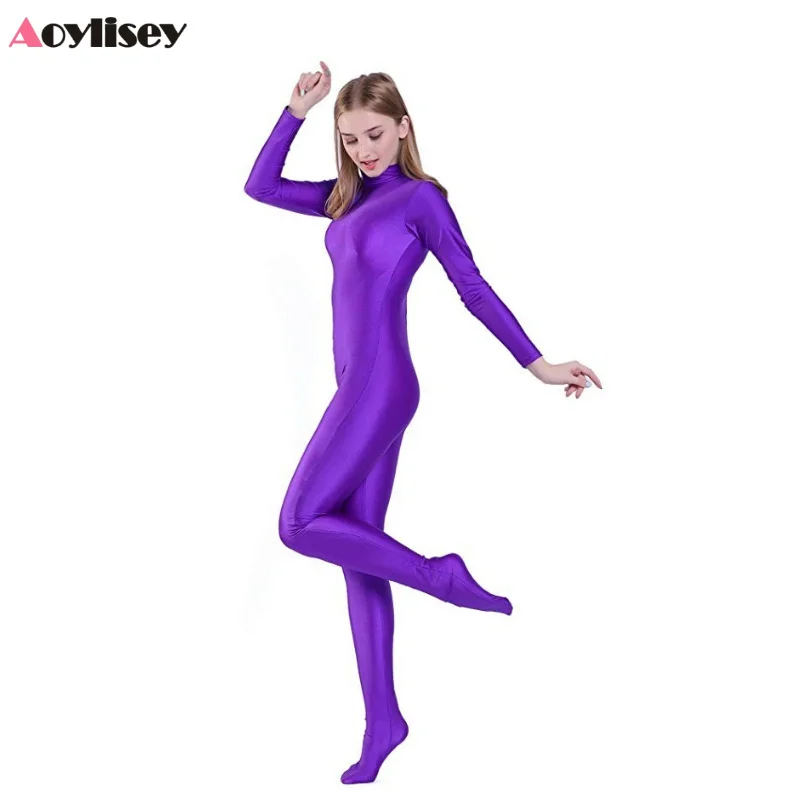 Women  Footed Unitards Gymnastics Jumpsuit Long Sleeve Bodysuit Girls Yoga  Training  Halloween  Stage Performance Costume