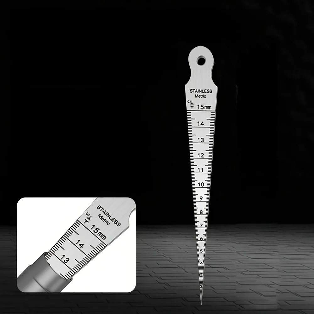 Stainless Steel Taper Feeler Gauge 0-15mm Metric/Imperial Dual Scale Wedge Gap Hole Ruler for Industrial Measurement Tools