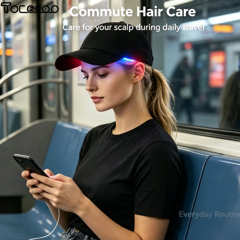 Red Light Therapy Hair Growth Cap 46nm&660nm&850nm 4 LED Light Removable Pad Scalp Relax Anti Hair Loss Wireless Infrared Hat