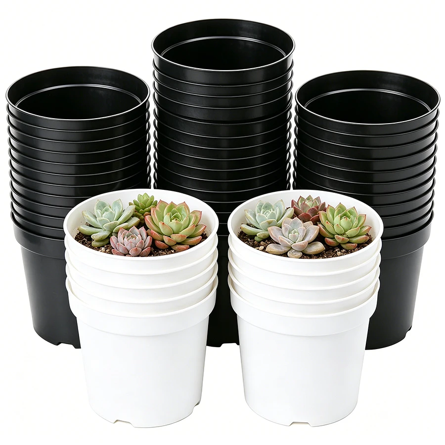 12pcs Mini Round Plastic Succulent Nursery Pots Lightweight Reusable Seedling Starter Pots Flower Propagation & Cactus Planting