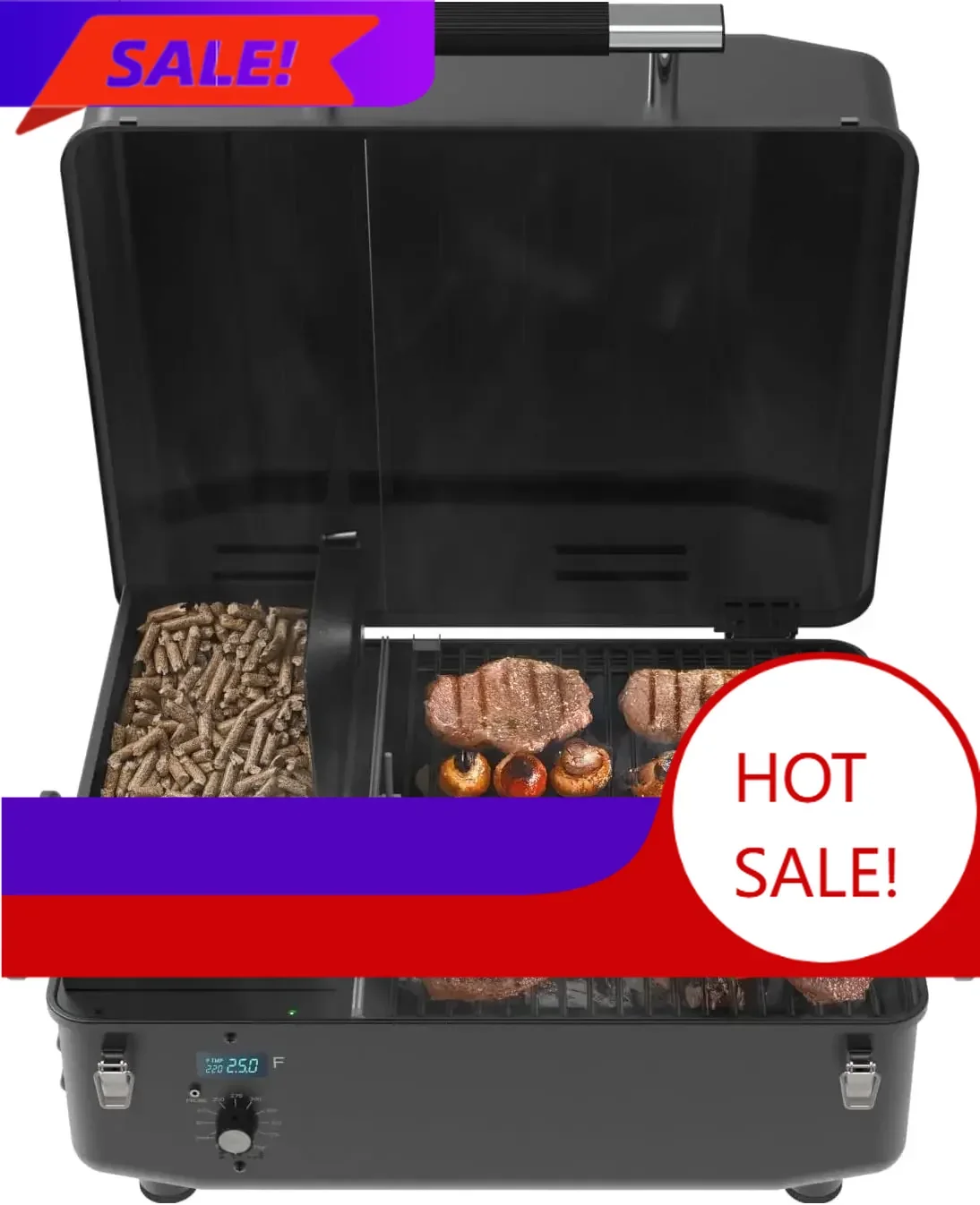 

Бестселлер 200A: Портативный гриль-коптильня на древесных пеллетах, настольная коптильня на древесных пеллетах с PID V2.0 Cont