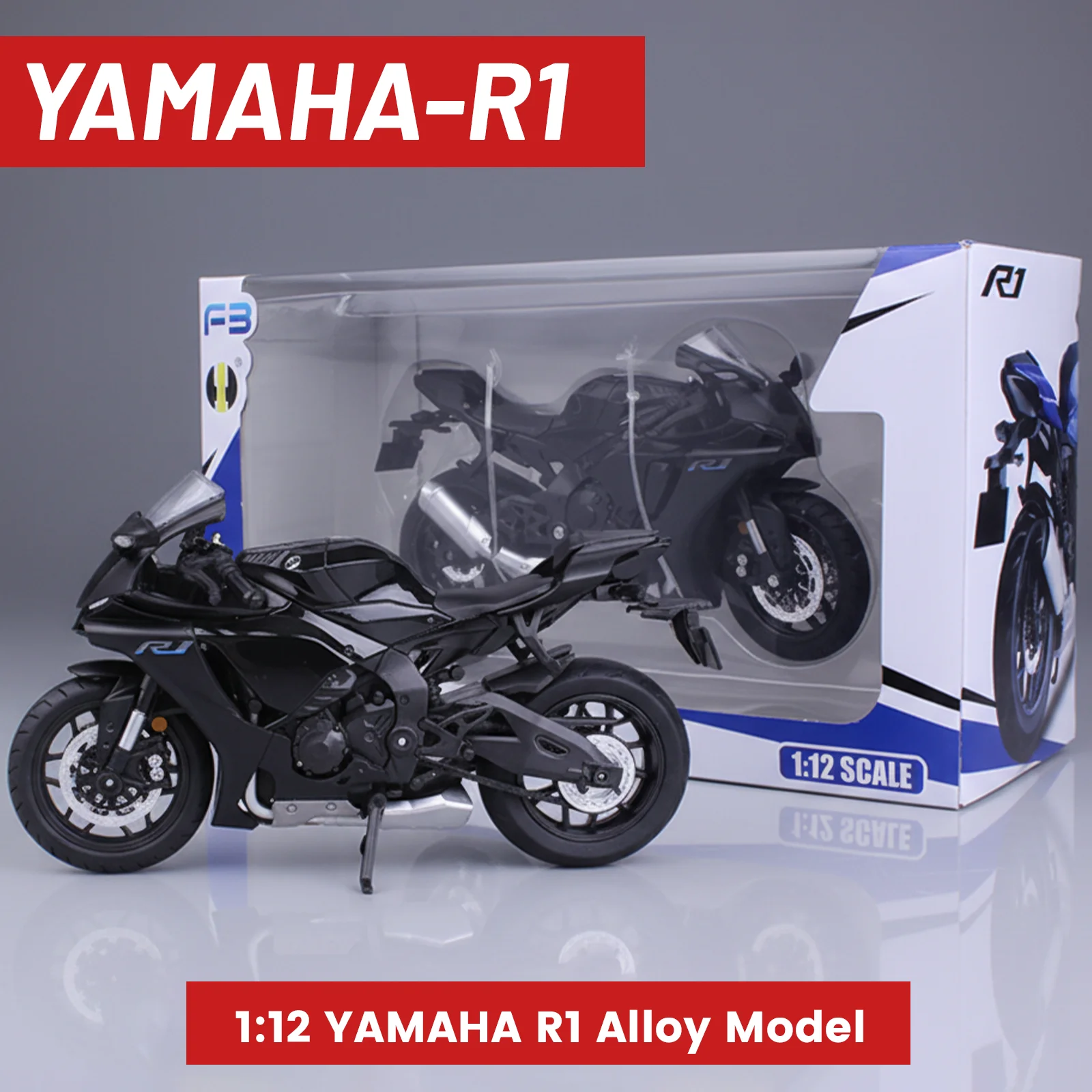 

Suitable for Yamaha toy models,1:12 scale, YZFR1M motorcycle model,aluminum alloy sound and light set,Collecting and decorating.