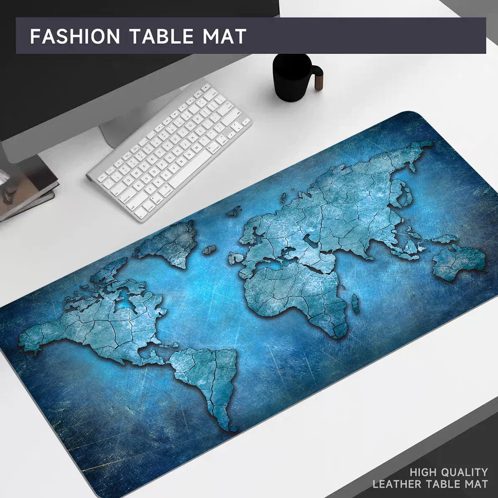 World-Maps Mousepad 80x30cm XL Lockedge Office Computer Desk Mat Table Keyboard Big Mouse Pad Laptop Cushion Girls Bedroom