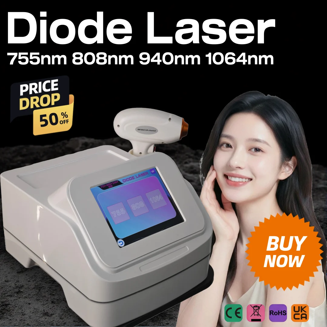Mini Diode Laser Hair Ice Cooling Removal Rejuvenation Epilator Women 808nm 755nm 1064nm Wavelength Professional Machine Esktop