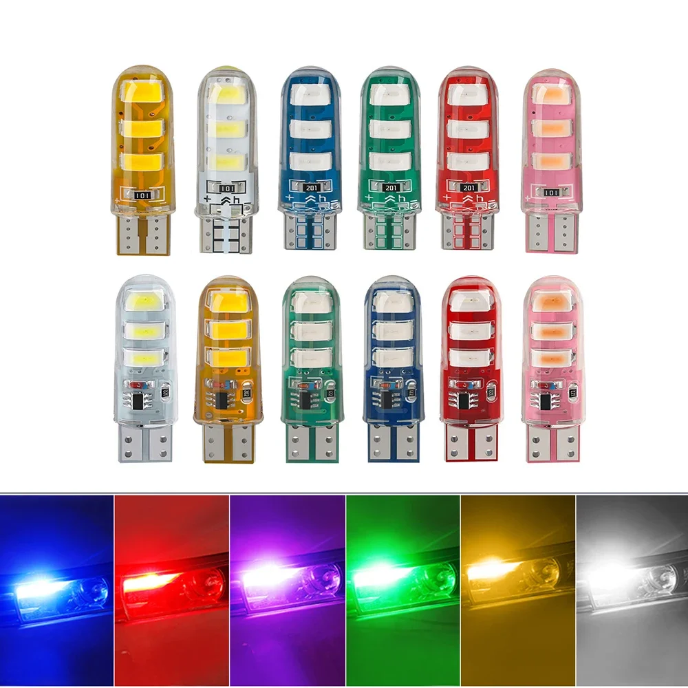 20pcs T10 W5W LED Light Clearance Lights T10 Silicone Lamp 168 192 Car Signal Lights Corner Lamp Driving Light Reading Light 12V
