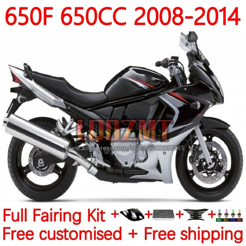 GSX650F For SUZUKI KATANA GSXF650 2008 2009 2010 2011 2012 2013 2014 GSXF 650 08 09 10 11 12 13 14 Fairing Black silvery 90No.7