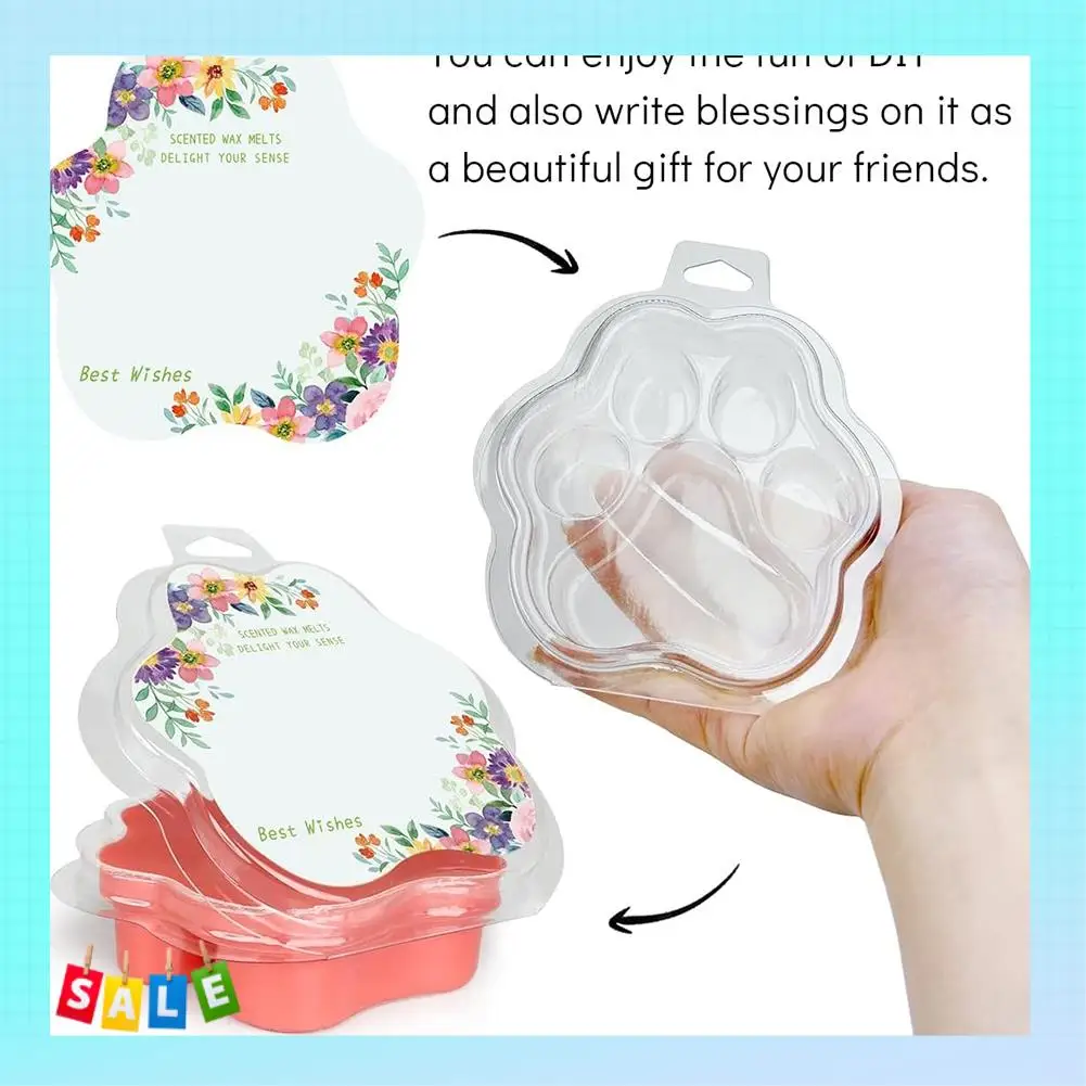 

A56X Раскладушки для расплава воска в форме кошачьего когтя, для восковых кубиков, прозрачные пустые формы для подносов для кубиков для свечей от муравьи