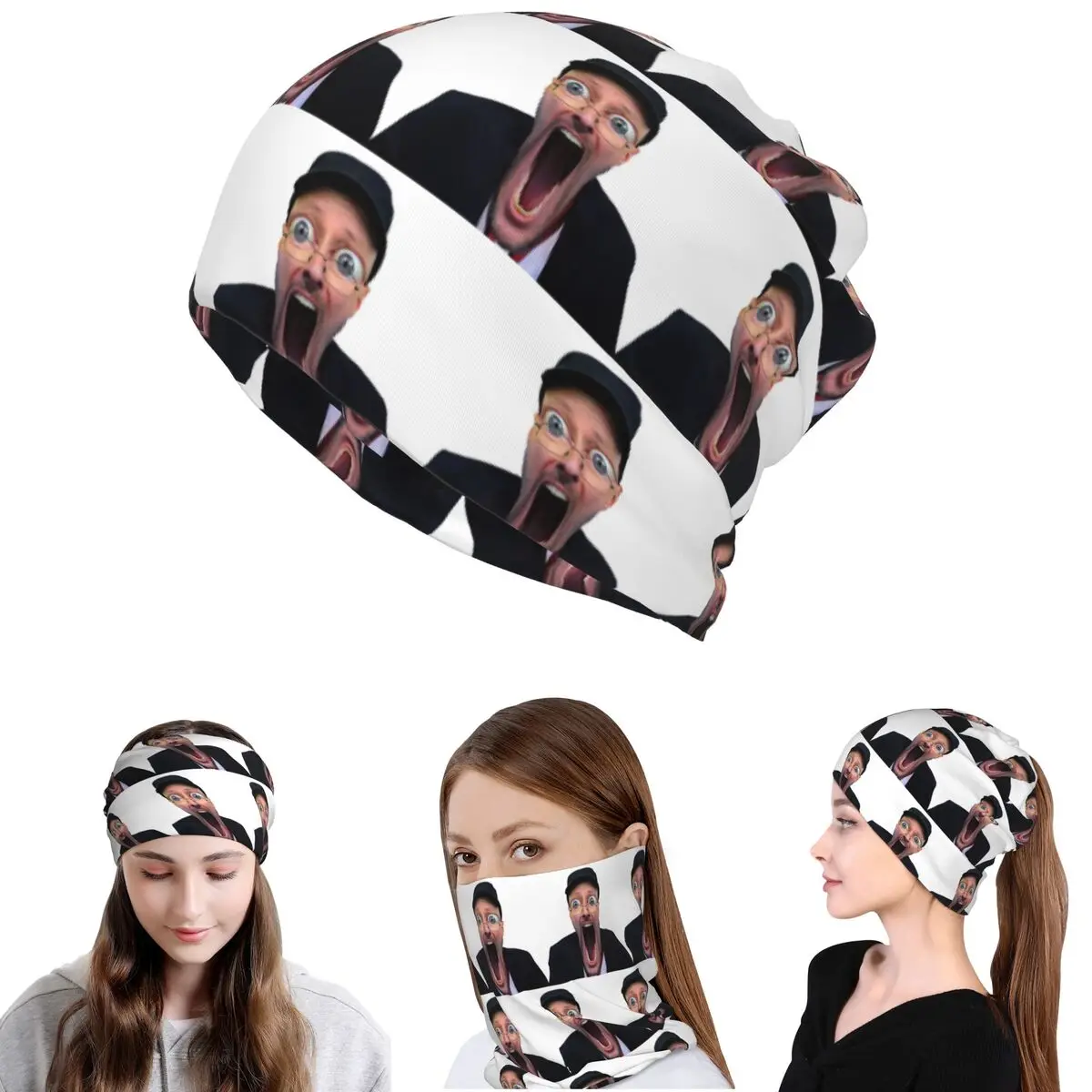 NOSTALGIA CRITIC WOJAK MEME SOYLENT SOY REDDIT 4CHAN Bandana Halstuch Magic Scarf Gesichtsmaske Mützen Hut für Männer Frauen Erwachsene