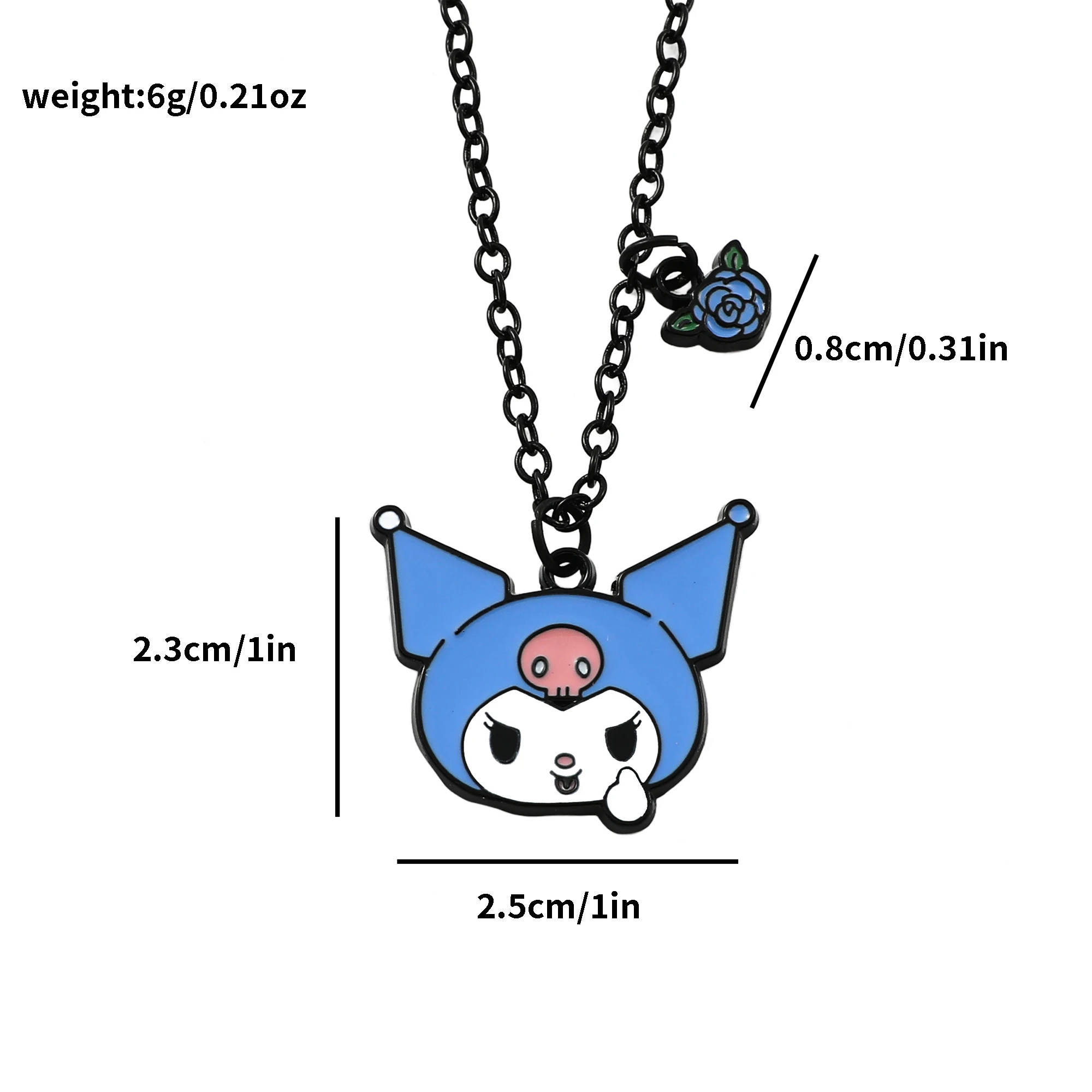 Anime Sanrio Figura Kuromi My Melody Cartoon Ciondolo in metallo Kawaii Donna Ragazza Regali di compleanno per feste