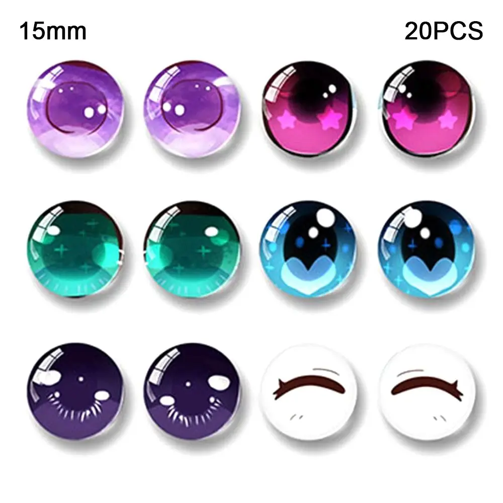 20Pcs Puppe Glas Augen Cabochons Runde Dome Drachen Katze Tiere Auge Puppe Augen Zubehör 6/8/10/12/14/15/16/18mm DIY Schmuck