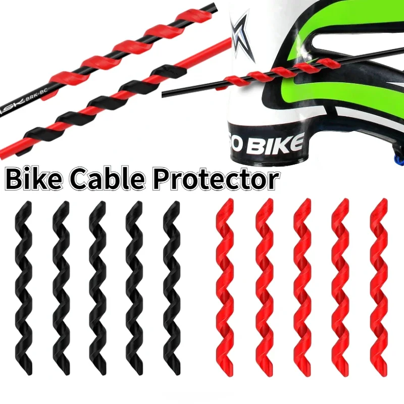 5/10pcs RISK Bicycle Cable Protector Rubber Bike Frame Spiral Protector Anti-friction MTB Cycling Brake Shift Line Protective