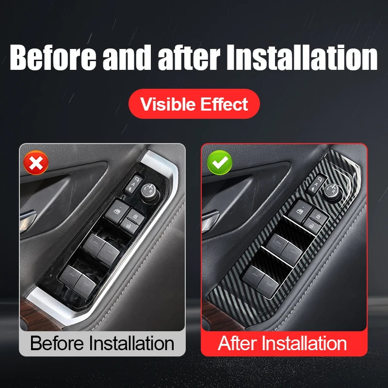 Car Window Control Panel Decoration Protective Sticker For Toyota Land Cruiser 300 2021-2024 LC300 Interior Accessories Tuning