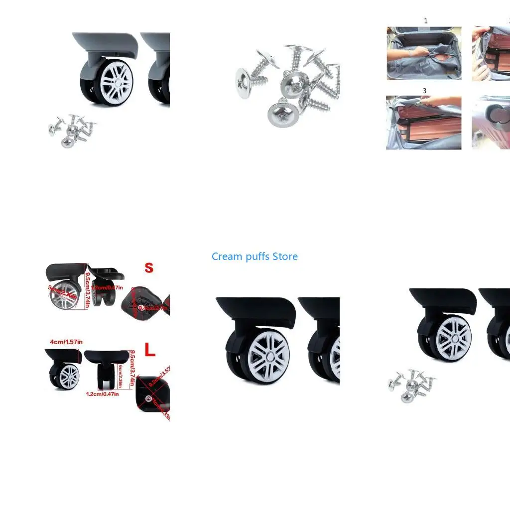 50LE Double Row Roller Hardware 360° Spinner Casters Heavy Duty Wheel with Screws