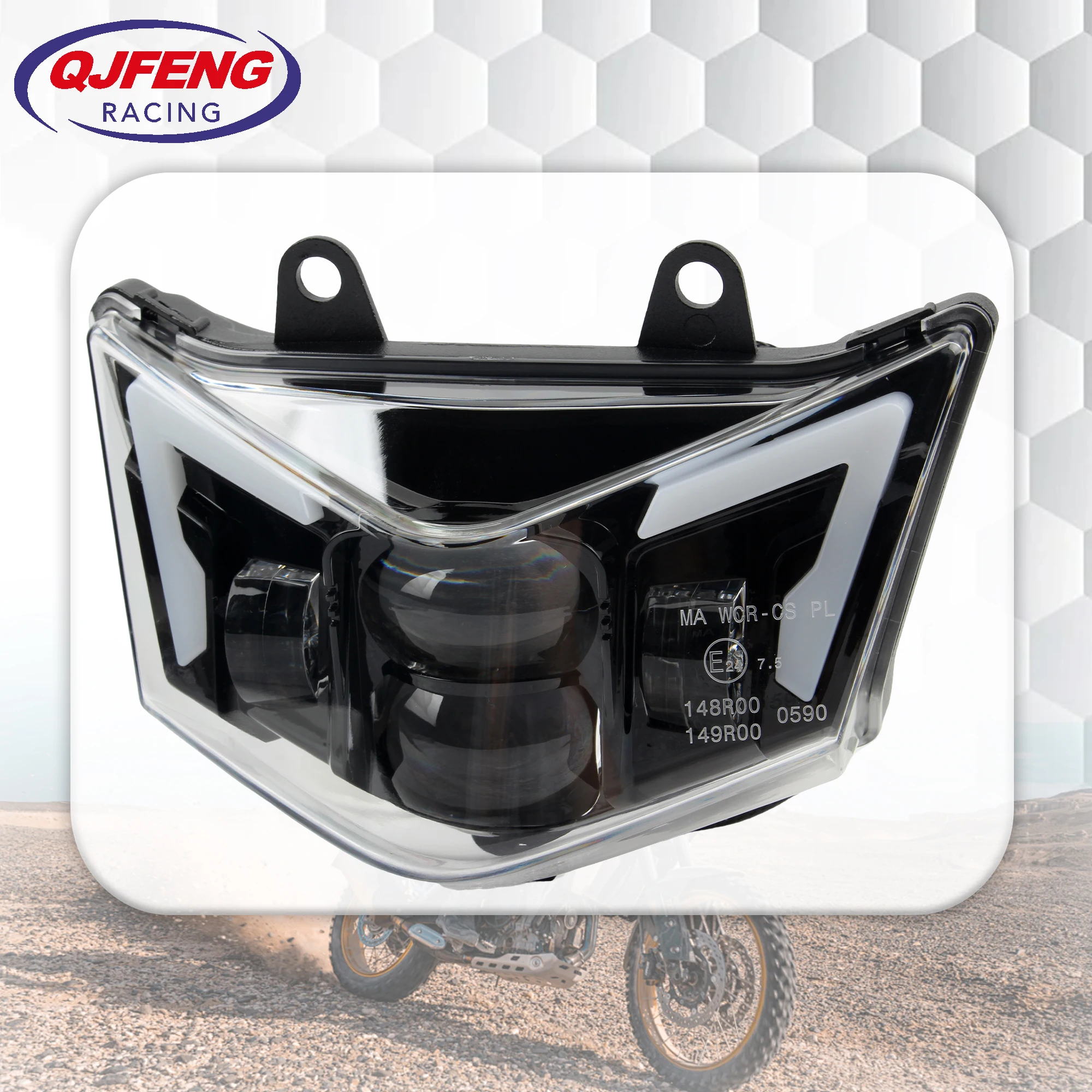 

Motorcycle LED Headlight Assembly Hi-Lo Beam For Kawasaki D-Tracker 125 KLX125 150 2010-2016 KLX450R 2008-2021 Moto Headlamp