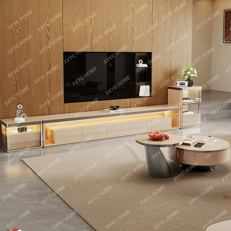 

Минималистичная тумба под телевизор для дома, большая, для гостиной виллы, новая, высококачественная, напольная, из массива дерева, с элементами из кованого железа.