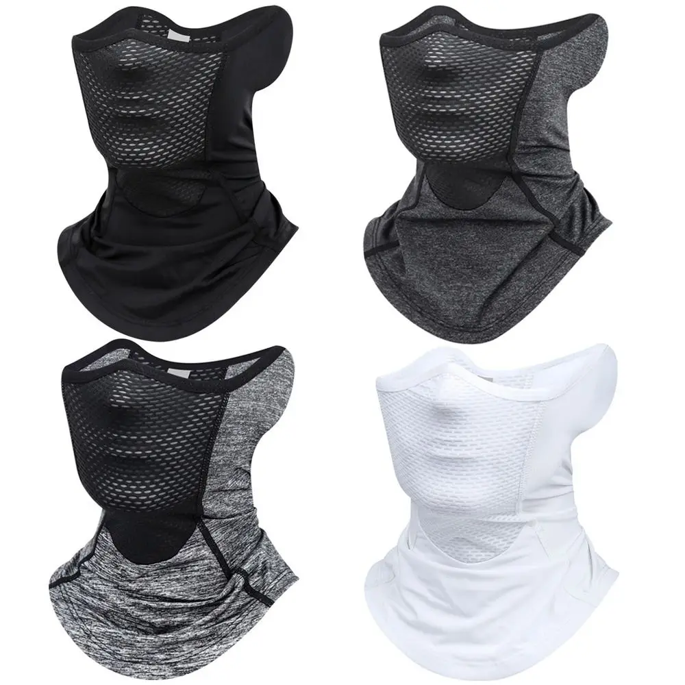 Daily Sun UV Protection Bike Mask Windproof Dustproof Ice Silk Full Face Mask Breathable Solid Color Balaclava Hiking Cycling