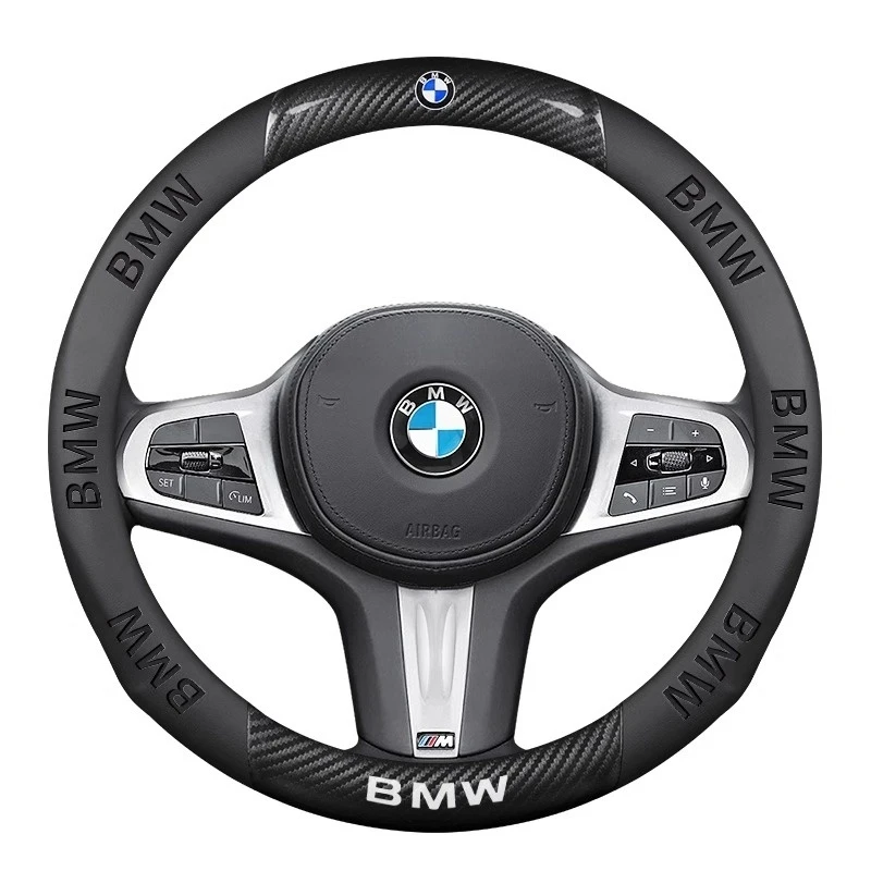 For BMW M X1 X3 X5 X6 X7 G01 G02 G20 E90 E91 E39 E46 F01 F02 F10 F15 F20 F25 F30 E60 E70 Carbon fiber Car Steering Wheel Cover