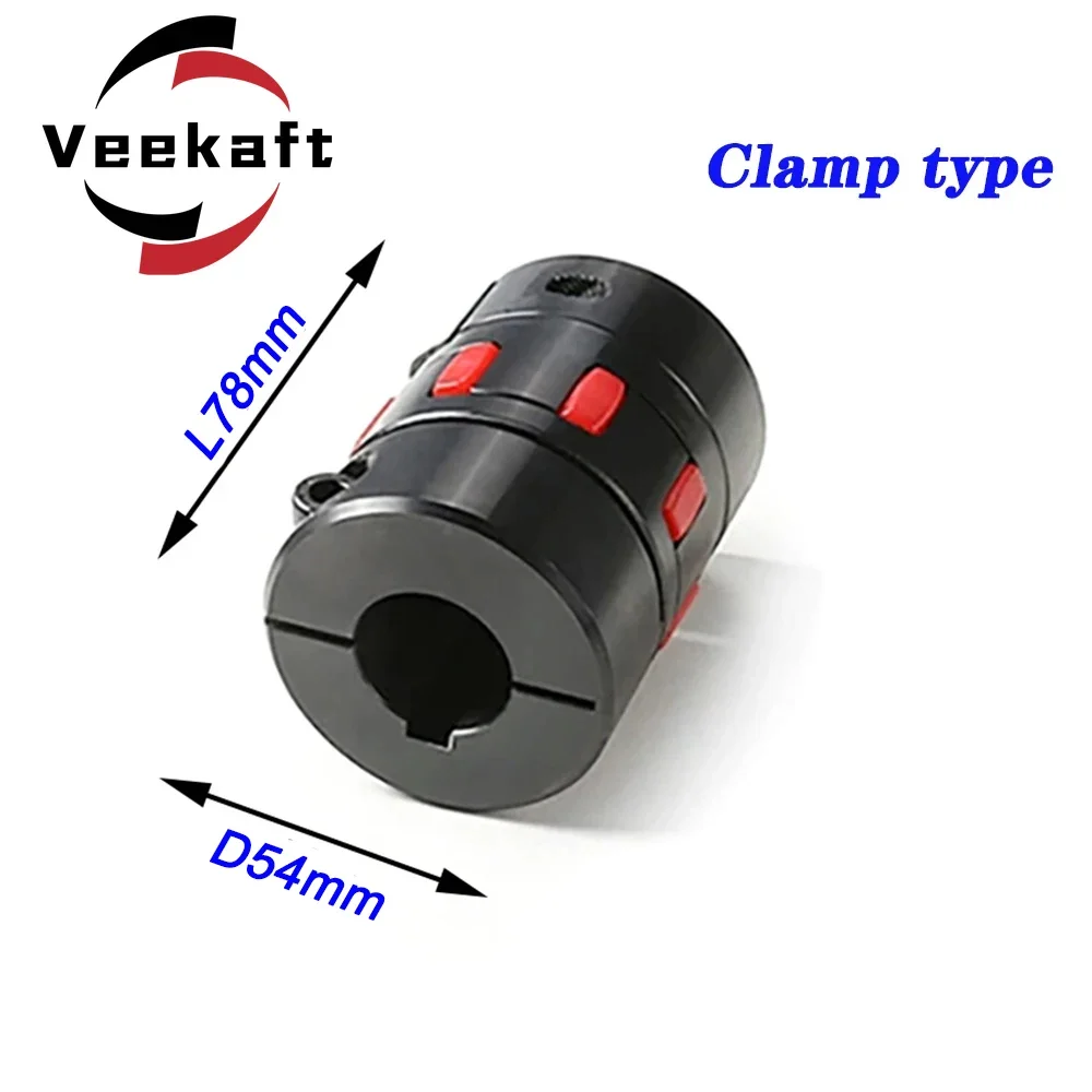 Veekaft Clamp Type XL2 D54L78 12/14/15/16/20/22/25/28mm CNC Motor Ballscrew Jaw Spider Plum Steel Shaft Coupler Flexible Couplin