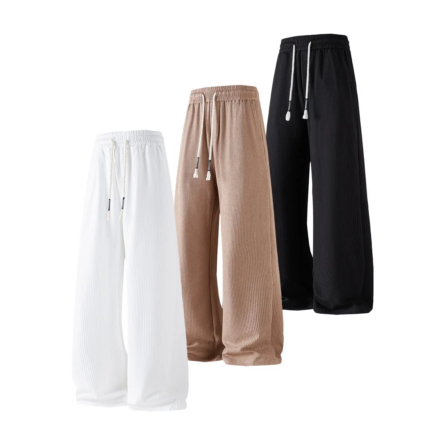 

Spring 2026 Textured American Casual Loose Wide Leg Pants Low Waist Cotton Stretch Denim Trousers for Women Super Elastic