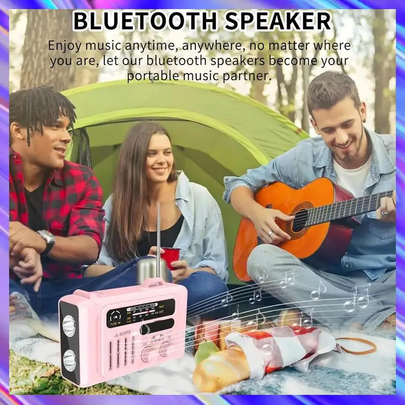 

A24U Multifunctional Bluetooth Speakers Solar Hand Crank AM/FM/NOAA Radio Speakers With LED Flashlight And Reading Lamp
