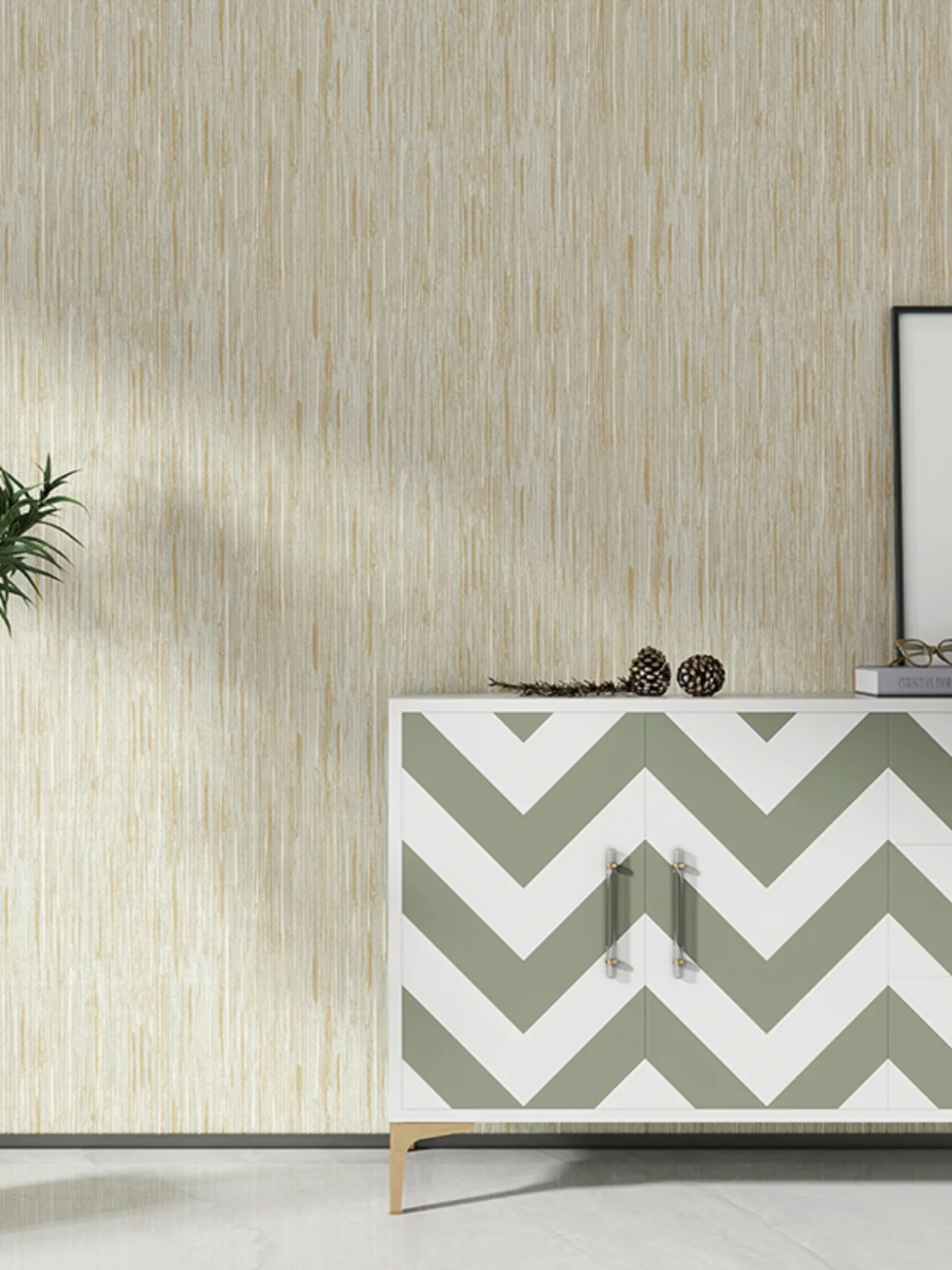 

Imitation Grass Woven Pattern Non-Woven Wallpaper Living Room Bedroom Background Wallpaper Linen Striped Wall Paper