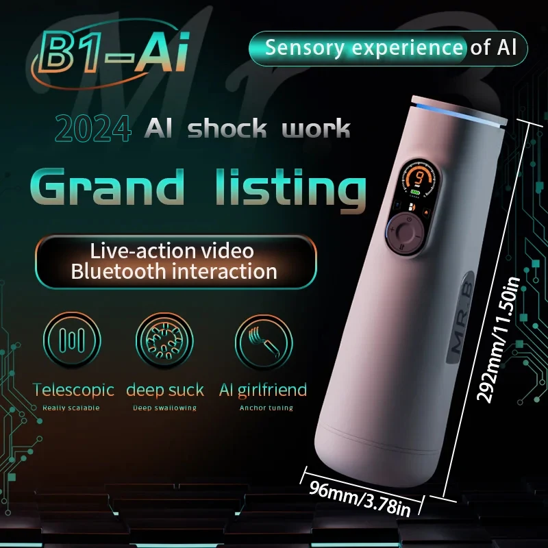 AI Bluetooth Automatic Oral Vagina Male Masturbator Blowjob Pussy Sex Machine Voice Control Masturbation Cup Sex Toys for Men