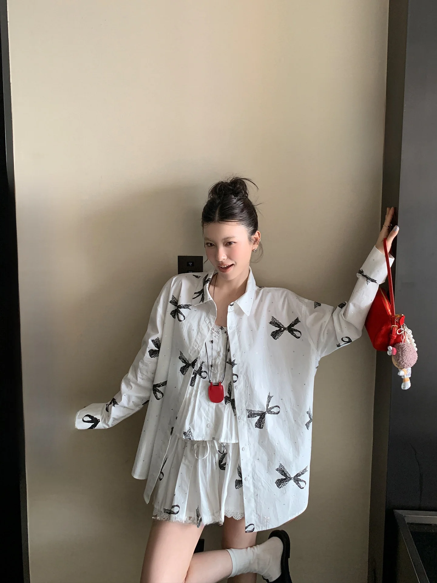 

LIONE Knot Dr Girl Design Sense Heat Diamond Knot irt f Skirt Strap Vest Set Ele Sle Casual...