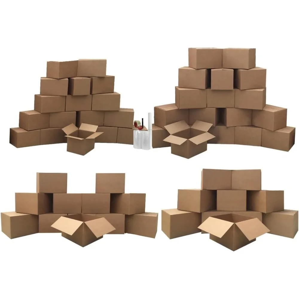 Комплект из 5 ящиков для перемещения в спальне: 58 прочных коробок и основные упаковочные материалы для эффективного перемещения