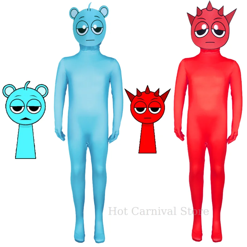 

2025 Adult Kids Halloween Bodysuit Sprunki Incredibox Cosplay Costume Monster Horror Game Jumpsuit