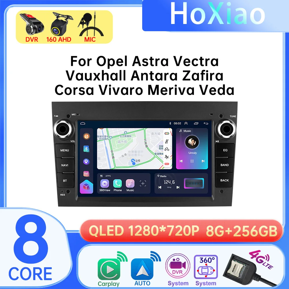 5G WIFI Android 12 Автомобильный радиоприемник GPS-плеер для Opel Astra H J 2004 Vectra Vauxhall Antara Zafira Corsa Vivaro Meriva Veda Carplay